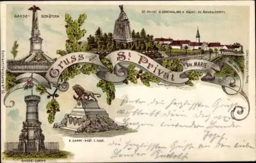 Litho Saint Privat la Montagne Sankt Privat Moselle, Garde-Schützen, Garde Corps