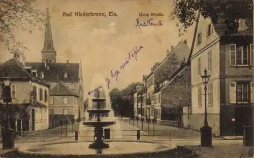 Ak Niederbronn les Bains Bad Niederbronn Elsass Bas Rhin, Neue Straße