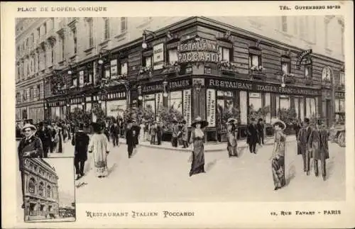 Ak Paris II Bourse, Restaurant Poccardi, Rue Favart