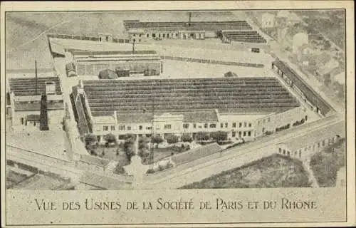 Ak Paris VIIIe Élysée, Fabriken der Gesellschaft von Paris und Rhone