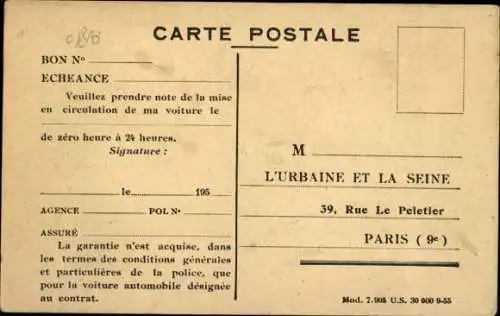 Ak Paris IX., L'Urbaine et la Seine, Societe Anonyme d'Assurances contre les Accidents, Le Peletier