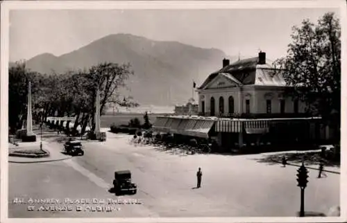 Ak Annecy Haute Savoie, Place du Theater, Avenue d’Albigny