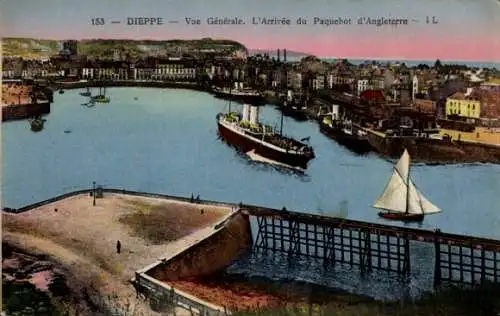 Ak Dieppe Seine-Maritime, Gesamtansicht, Liner of England