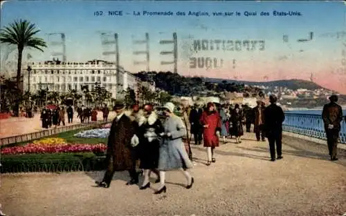 Ak Nizza Nizza Alpes Maritimes, Promenade des Anglais, Kai der Vereinigten Staaten