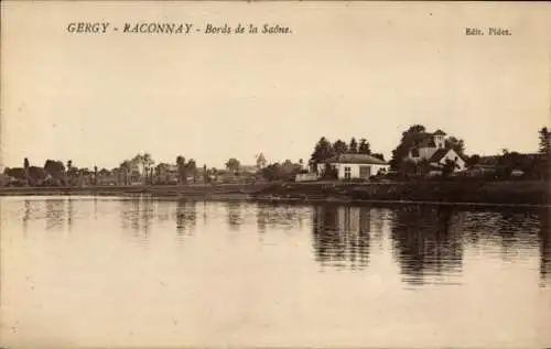 Ak Raconnay Gergy Saône-et-Loire, Ufer der Saône