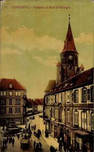 Ak Haguenau Haguenau im Elsass Bas Rhin, Fontaine, Rue St-Georges