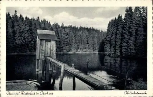 Ak Clausthal Zellerfeld im Oberharz, Kellerhalserteich