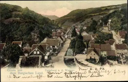 Ak Unterburg a. d. Wupper Solingen, Blick auf den Ort