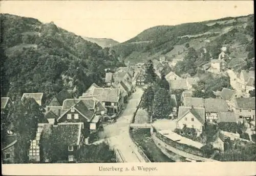 Ak Unterburg Burg an der Wupper Solingen, Panorama