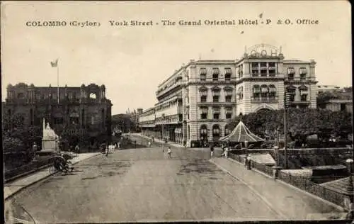 Ak Colombo Ceylon Sri Lanka, York Street, The Grand-Oriental-Hotel