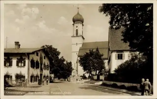 Ak Oberammergau im Kreis Garmisch Partenkirchen, Das Kölblhaus, Forstamt, Kirche