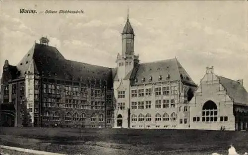 Künstler Ak Worms in Rheinland Pfalz, Höhere Mädchenschule