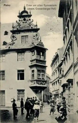 Ak Mainz am Rhein, Erker am alten Gymnasium, ehem. Cronenberger Hof