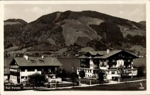 Ak Bad Wiessee in Oberbayern, Pension Hanslbauer, Außenansicht, Berg
