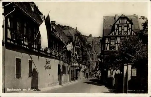 Ak Bacharach am Rhein, Fachwerkhaus, Hotel