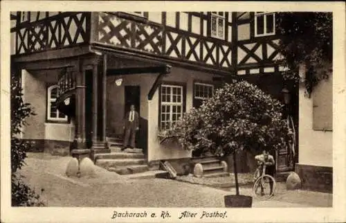 Ak Bacharach Rhein, am alten Posthof, Eingang