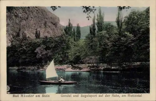 Ak Bad Münster am Stein Bad Kreuznach an der Nahe, Gondel, Segelsport, Huttental