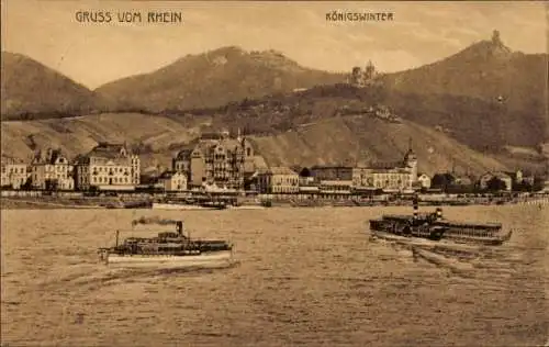 Ak Königswinter am Rhein, Drachenfels, Drachenburg