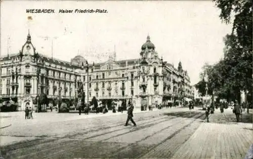 Ak Wiesbaden in Hessen, Kaiser Friedrich-Platz