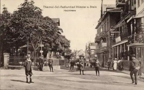 Ak Bad Münster am Stein Bad Kreuznach an der Nahe, Hauptstraße, Personen