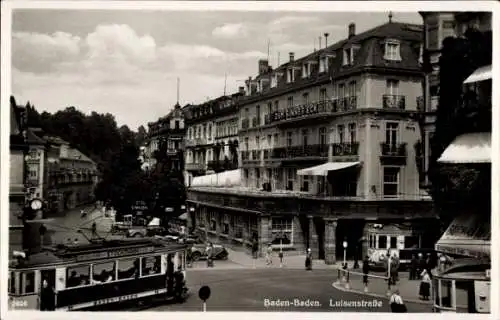 Ak Baden Baden am Schwarzwald, Luisenstraße, Straßenbahn, Stockmann