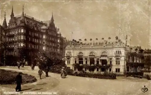 Ak Hamburg Mitte Neustadt, Alsterpavillon, Hamburger Hof
