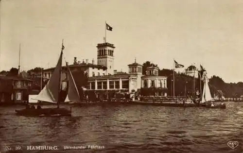 Ak Hamburg Nord Uhlenhorst, Uhlenhorster Fährhaus, Segelboote