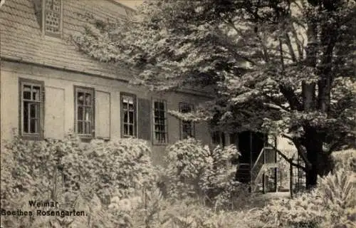 Ak Weimar in Thüringen, Goethes Rosengarten