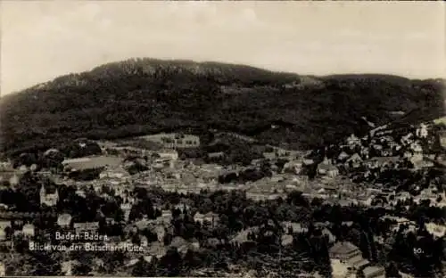 Ak Baden Baden am Schwarzwald, Gesamtansicht, Blick von der Batschari-Hütte