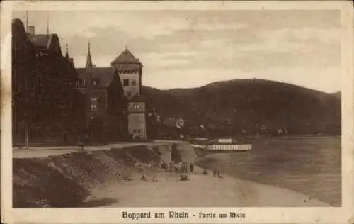 Ak Boppard am Rhein, Teilansicht