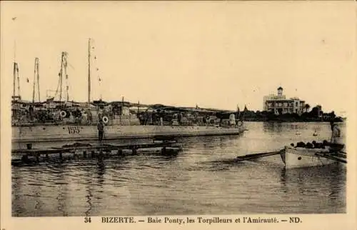 Ak Bizerte Tunesien, Ponty Bay, das Torpedoboot und die Admiralität