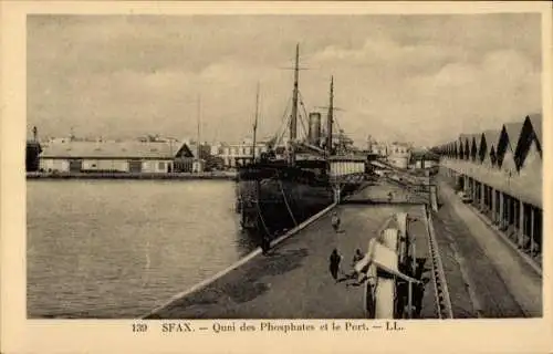 Ak Sfax Tunesien, Quai des Phosphates und der Hafen