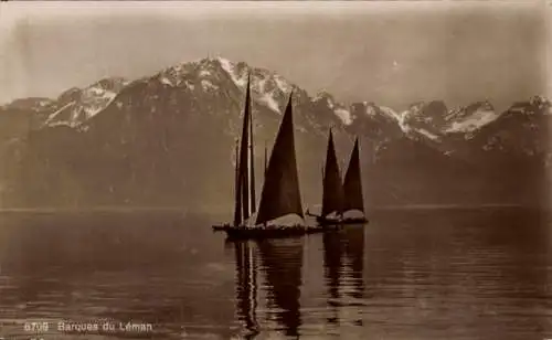 Ak Genf Kanton Schweiz, Lac Leman, Barques