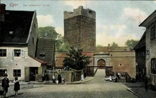 Ak Cheb Eger Region Karlsbad, der schwarze Turm