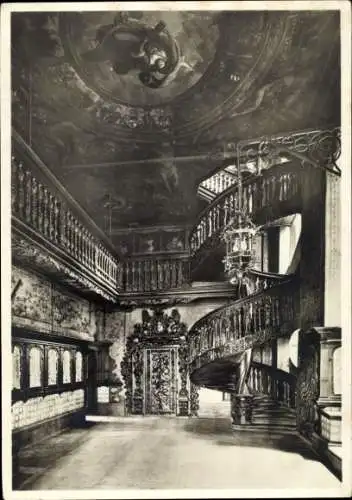 Ak Gdańsk Danzig, Rathaus, Diele