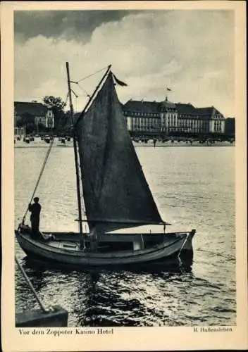 Ak Sopot Gdańsk Zoppot Danzig, Kasino-Hotel, Segelboot
