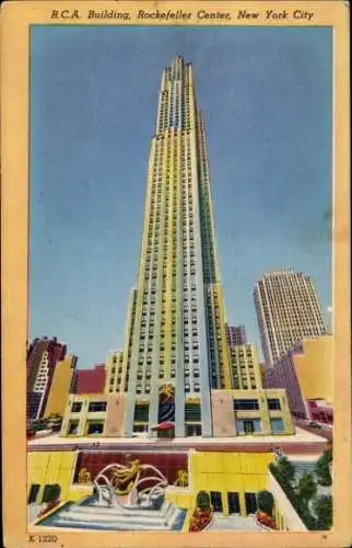 Ak New York City USA, RCA-Gebäude, Rockefeller-Center
