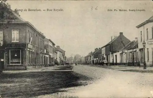 Ak Beverloo Beverlo Beringen Flandern Limburg, Camp de Beverloo, Rue Royale