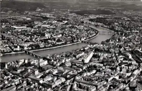 Ak Basel Stadt Schweiz, Fliegeraufnahme