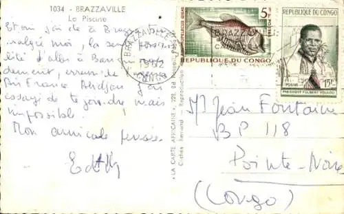 Ak Brazzaville Französisch Kongo, Schwimmbad