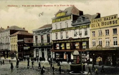 Ak Charleroi Wallonien Hennegau, Grands Magassins, Place du Sud, Grand Bazar de la Bourse