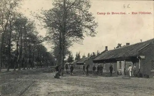 Ak Beverloo Beverlo Beringen Flandern Limburg, Camp de Beverloo, Rue l'Olivier