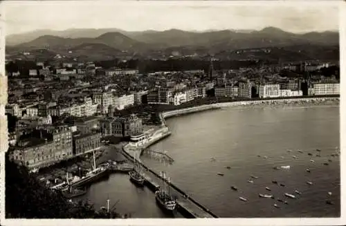 Ak Donostia San Sebastian Baskenland, Panorama vom Monte Urgull aus