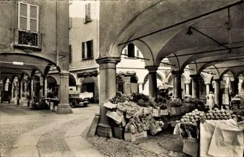 Ak Lugano Kt. Tessin Schweiz, Portici di Via Pessina