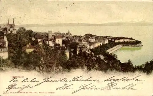 Ak Neuchâtel Kanton Neuenburg, Gesamtansicht