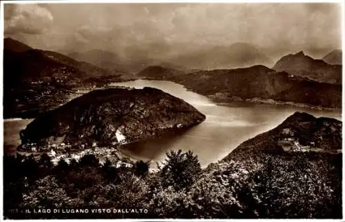 Ak Lugano Kanton Tessin Schweiz, Panorama