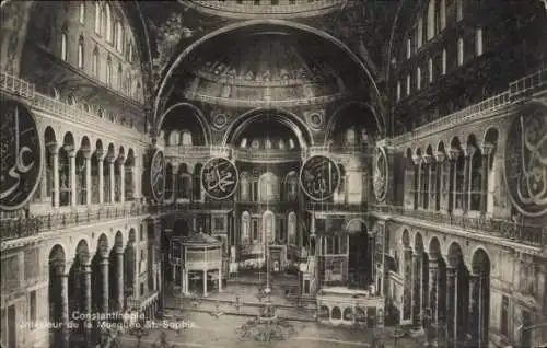 Ak Konstantinopel Istanbul Türkei, Interieur de la Mosquee St. Sophie