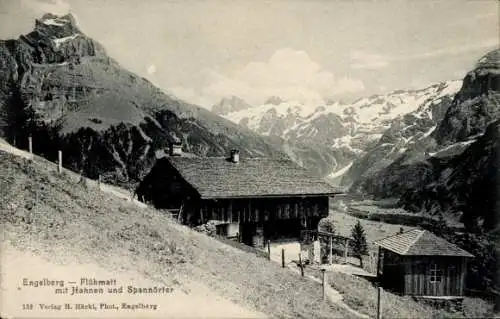 Ak Engelberg Kanton Obwalden Schweiz, Flühmatt, Hahnen, Spannörter