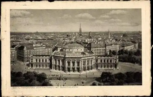 Ak Wien 1 Innere Stadt, Panorama vom Rathaus mit Burgtheater