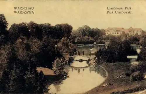 Ak Praga Warszawa Warschau Polen, Park Ujazdowski